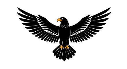 Fototapeta premium Majestic black eagle spreading wings symbol of power freedom and strength