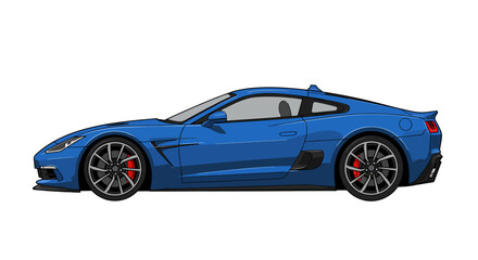 Obraz premium Sleek and dynamic blue sports car showcasing a cutting-edge automotive design with powerful lines and high-performance aesthetics, perfect for speed enthusiasts