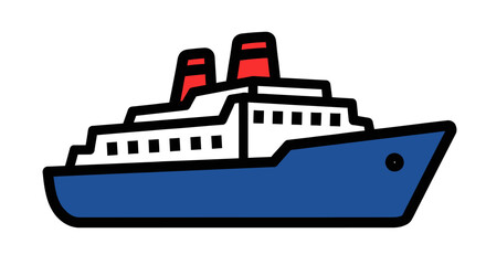 Obraz premium Cruise ship design illustration A bold, minimalist graphic for travel and vacation concepts