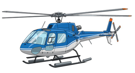 Fototapeta premium A professional vector design of a modern blue utility helicopter, crafted with precision for efficient aerial transport and quick response operations