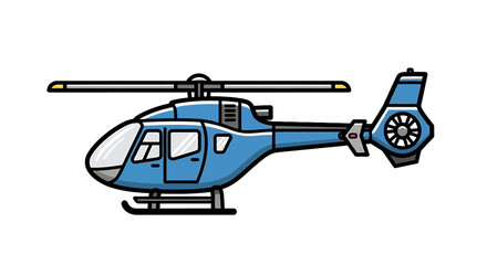 Naklejka premium Modern helicopter design illustration a sleek, blue aircraft for travel and transport purposes