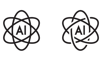 Artificial intelligence atom icon vector illustration
