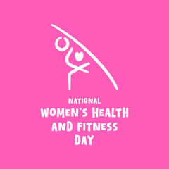 National Women’s Health And Fitness Day. September. Pink Background. Banner, card, background.