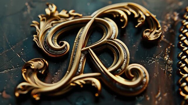 A close-up shot of a gold letter on a table