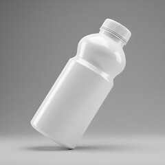 white plastic bottle mockup with screw cap