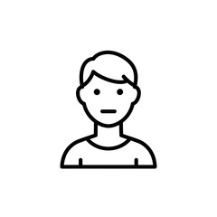 Obraz premium Simple Male Avatar Icon – User Profile Outline Illustration
