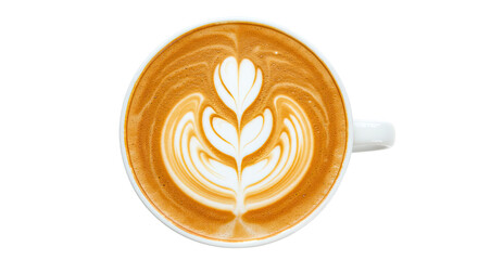 Latte art coffee cup top view 7.