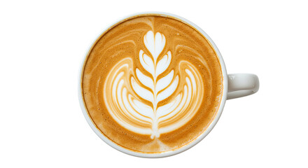 Latte art coffee cup with leaf design 4.