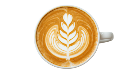 Latte art coffee cup with leaf design 4.