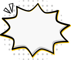 Jagged Starburst Halftone Comic Speech Bubble Vector