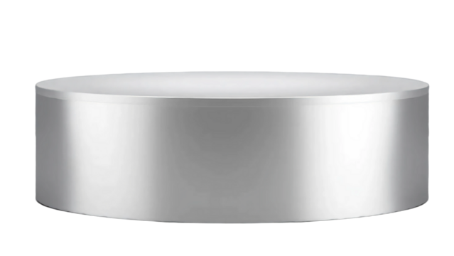 Silver metal round podium isolated on transparent background