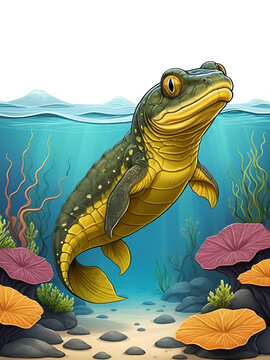 cartoon hellbender isolated on white