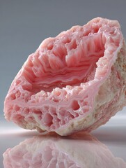 Pink mineral specimen, intricate layers