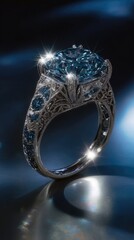 Elegant, blue gemstone ring