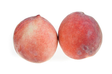 Peaches on a white background