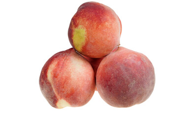 Peaches on a white background