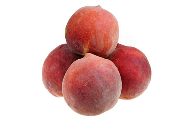 Peaches on a white background