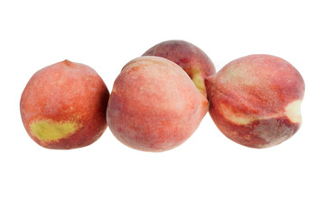 Peaches on a white background
