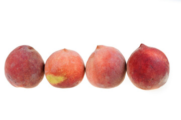 Peaches on a white background