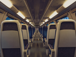 Fototapeta premium empty train wagon, no passengers