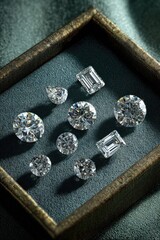 Diamonds in a wooden box