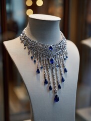 A dazzling diamond and sapphire necklace