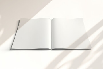 Isolated open magazine Mockup on white background with shadows. 3D rendering