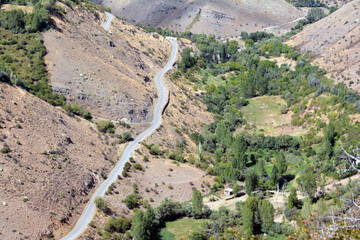 Road to the mountains. Beautiful landscape nature