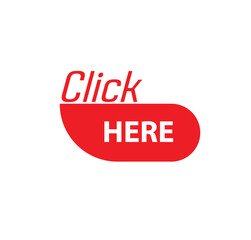 click here text warning and information sign	