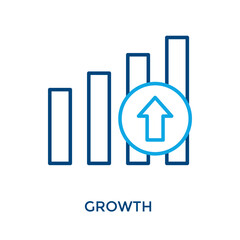 Growth Icon Outline Color Style. Vector Illustration For Graphic Design