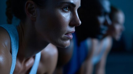 The intense focus of three diverse athletes in dim light mirrors the determination of Diwali's triumph over darkness