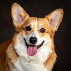 Portrait of a happy corgi