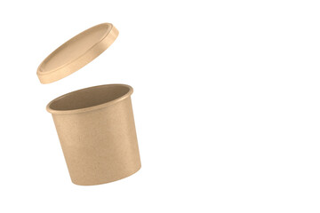 Paper cup on white background. Isolated 3D illustration