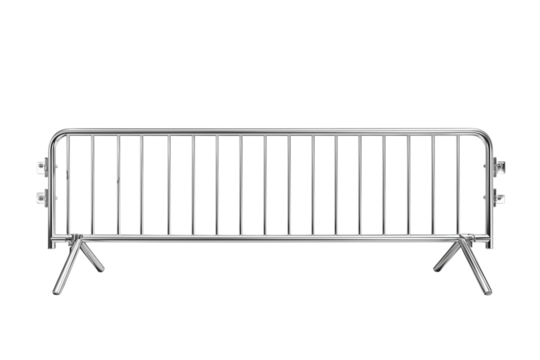 Metal crowd control barrier isolated on transparent background, Clipart png