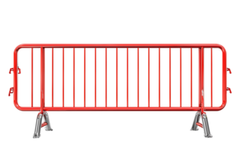 Metal crowd control barrier isolated on transparent background, Clipart png