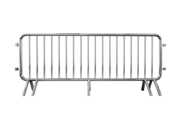 Metal crowd control barrier isolated on transparent background, Clipart png