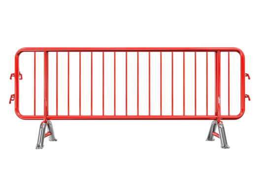 Metal crowd control barrier isolated on transparent background, Clipart png