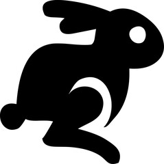 Black rabbit bunny silhouette icon vector isolated on white background simple animal design.