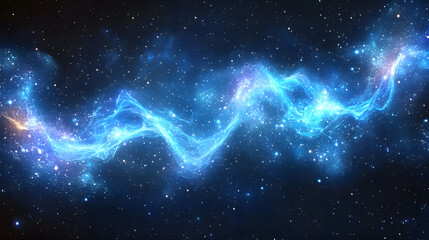 A mesmerizing view of the cosmos, showcasing a vibrant blue nebula amidst the stars, evoking wonder...