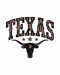 vector illustration of a text with Texas