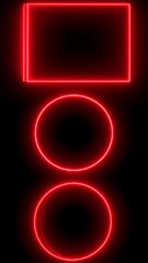 Red Neon Shapes on Black Background