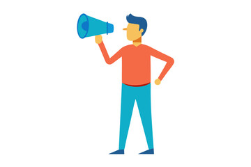 Fototapeta premium businessman with megaphone