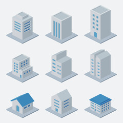 Fototapeta premium high rise building illustration Set