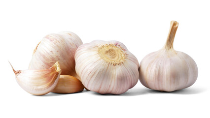 Garlic bulb isolated on white background. Selective Focus