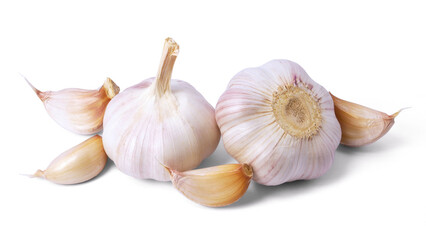 Garlic bulb isolated on white background. Selective Focus