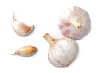 Garlic bulb isolated on white background. Selective Focus