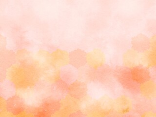 オレンジやピンクのかわいらしいカラーの水彩背景イラスト