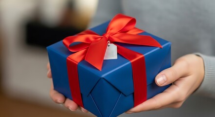 Person Holding a Wrapped Gift.