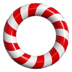 Red and White Striped Ring 3d rendered, isolated on transparent background