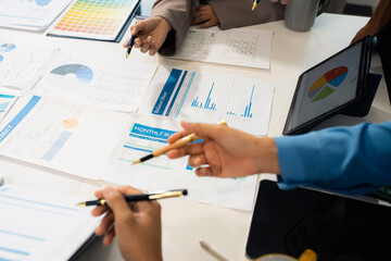 Business team working on a project in the office.